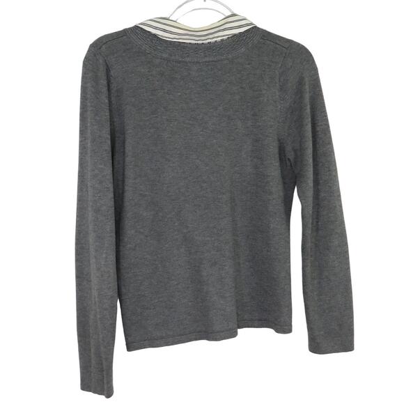 East 5th Y2k Vintage Gray Layered Collared Preppy Sweater Medium - Picture 2 of 8